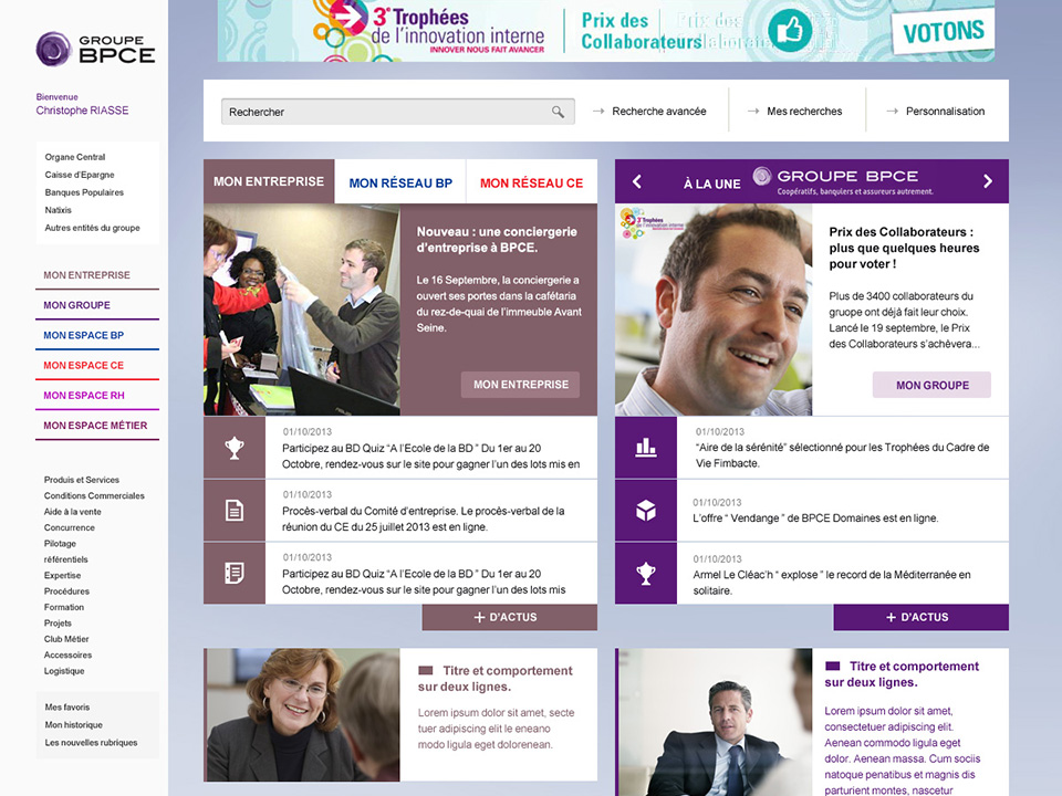 projet BPCE - Intranet